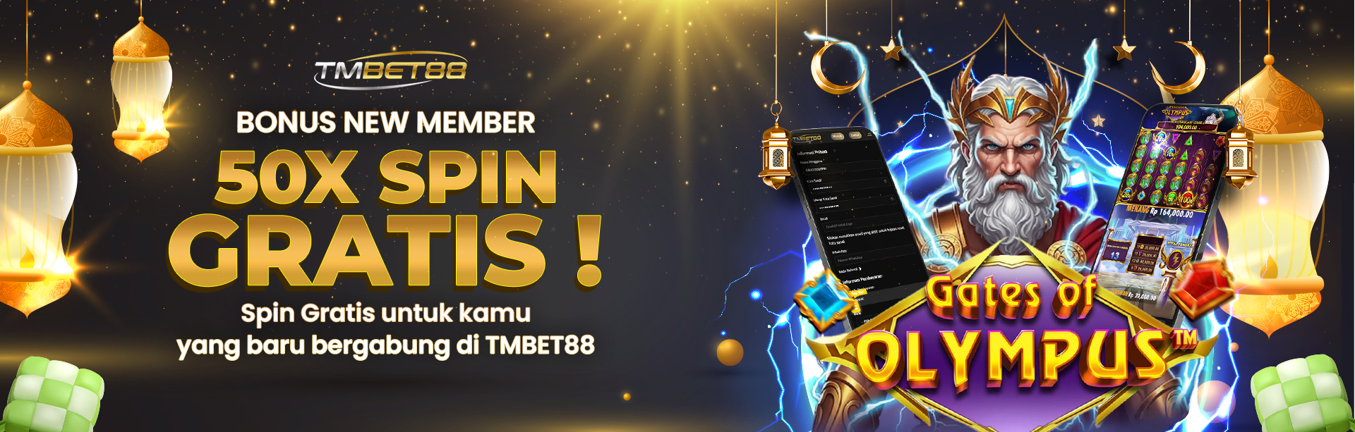 BONUS NEW MEMBER 50X SPIN GRATIS TMBET88	